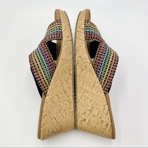 Skechers Cali Size 9 Beverlee Delighted Wedge Vegan Sandals Rainbow Multicolor - Picture 9 of 16
